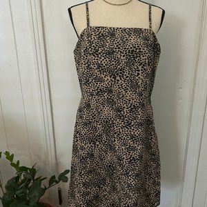 & Other Stories Linen Blend Leopard Mini Dress